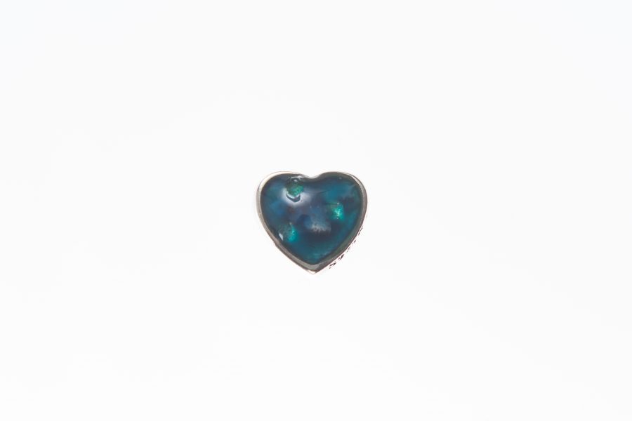 Heart Shaped Ashes Memorial Charm silver floating charm