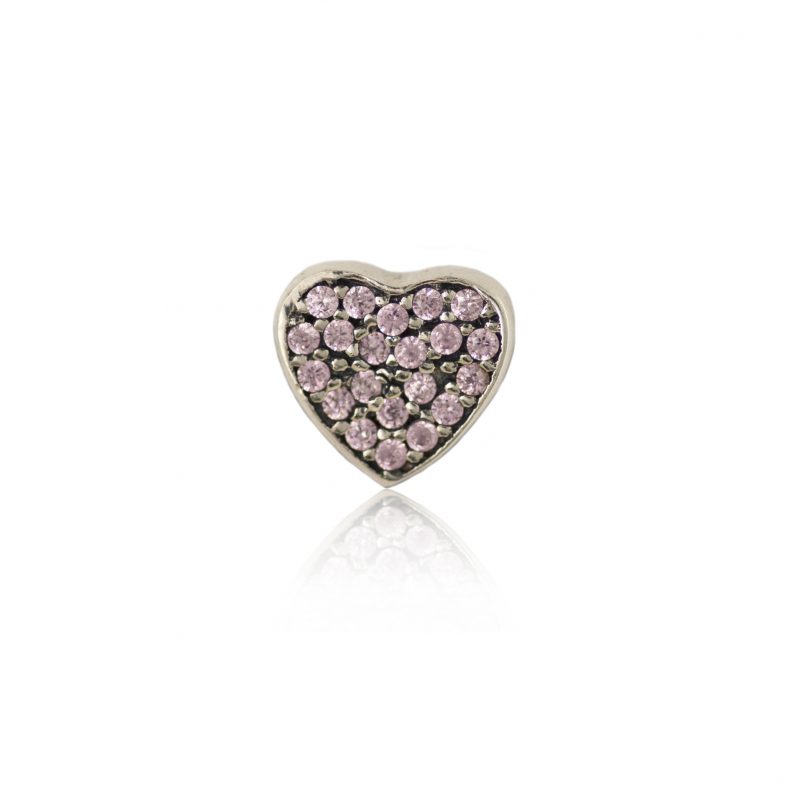 Pink pave crystal heart